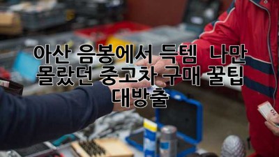 아산 음봉에서 득템?! ✨ 나만 몰랐던 중고차 구매 꿀팁 대방출!